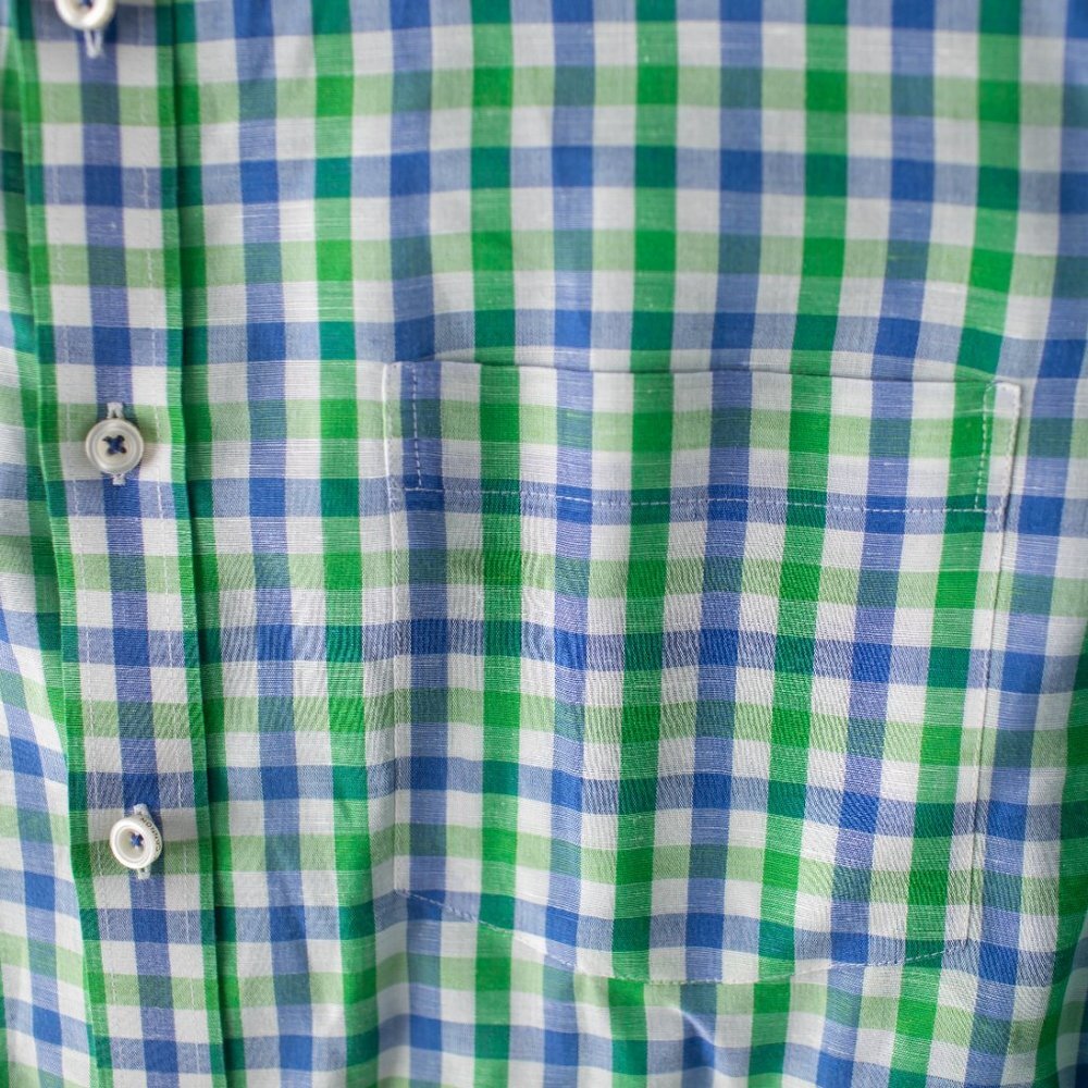 Alex Cannon Men's Long Sleeve Button Up Blue Green Plaid Large - Picture 4 of 10